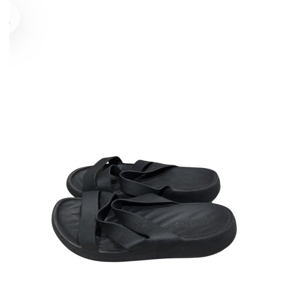 Crocs Sandals Womens 10 Black Getaway Strappy Slides Slip On Comfort Open Toe